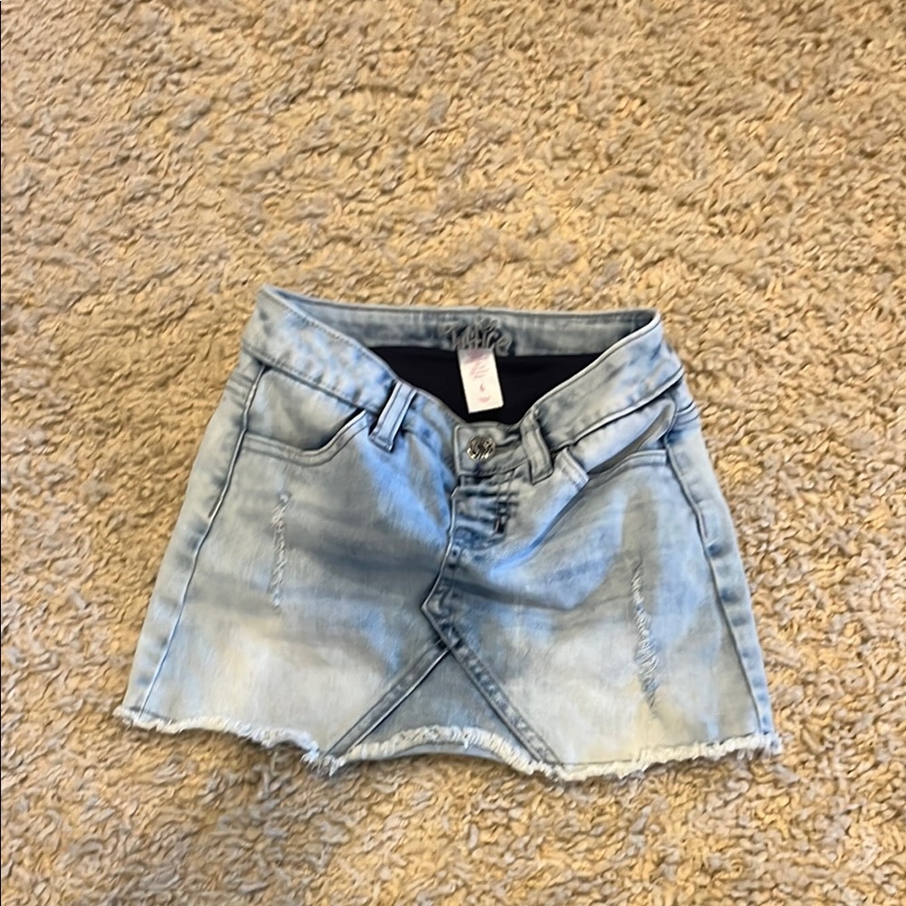 Blue Cut Out Wrap Mini Skirt